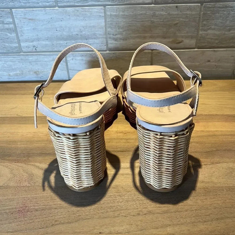 Anthropologie x Jeffrey Campbell Platform Pink Leather Basket Heels US 10